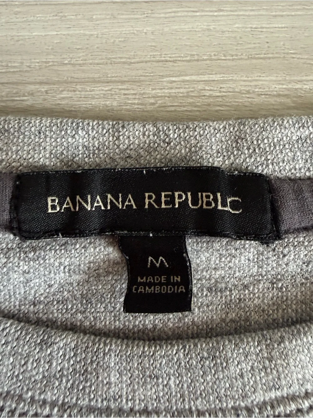 Banana Republic Waffle Crew Sweatshirt Grey Medium NWOT